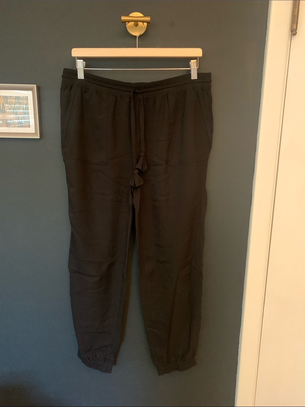 Calypso St. Barth black silk jogger